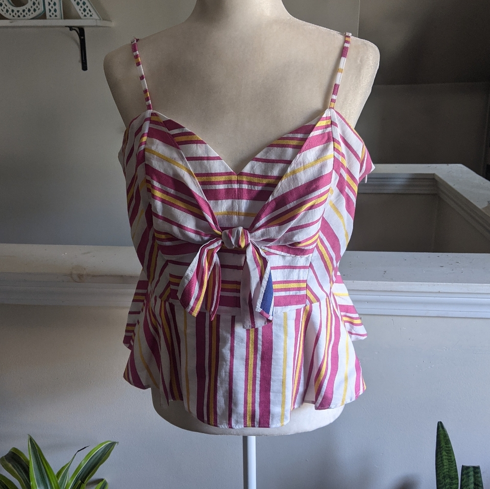 NWT Parker Striped Peplum Top Size XXL